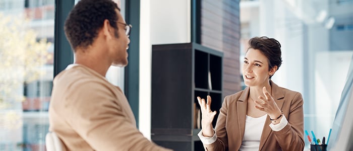 manager talking to an employee