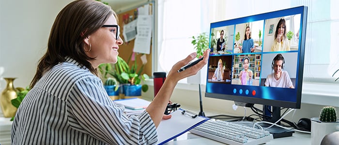 Woman working remotely on their computer