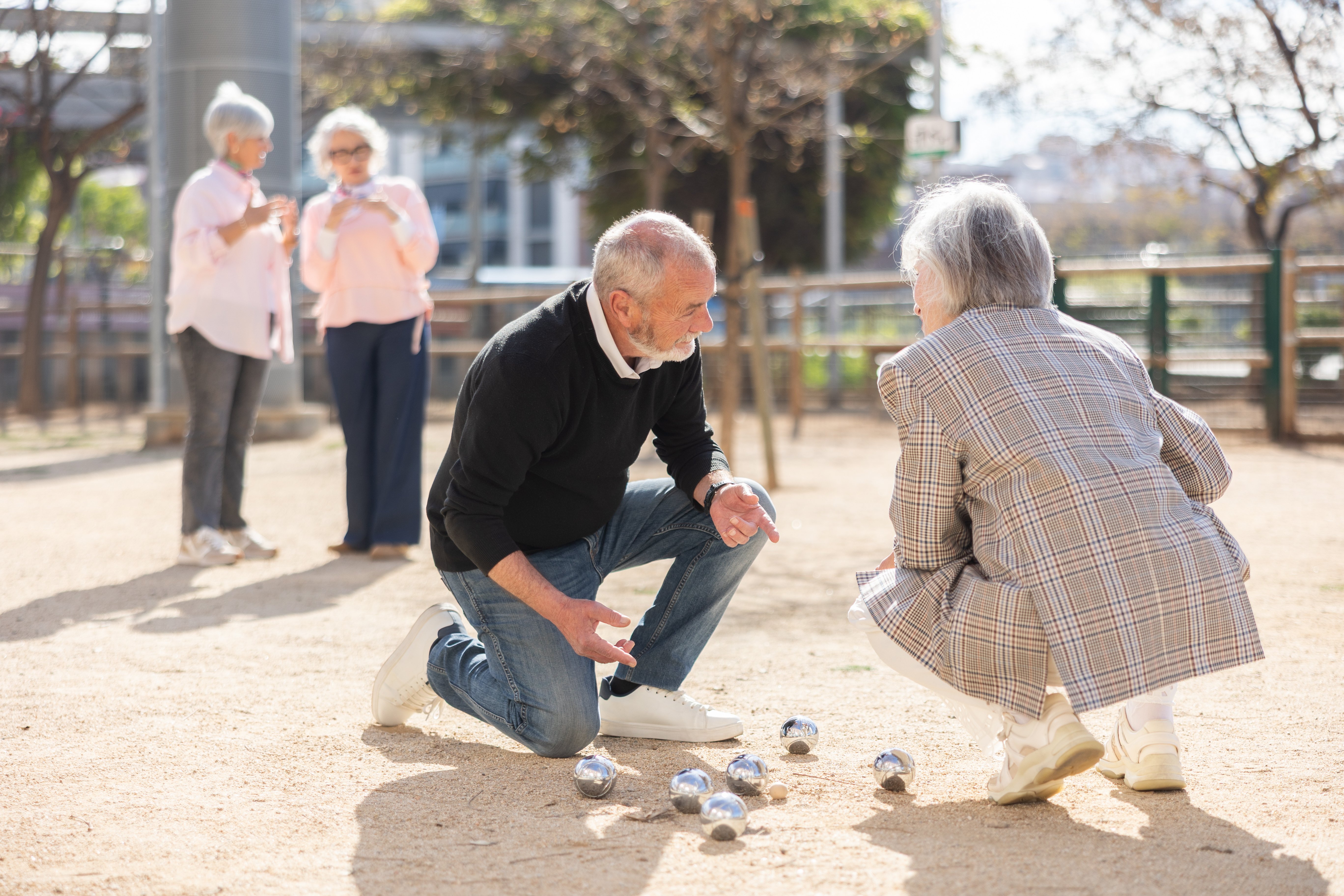 Seniors playing boules