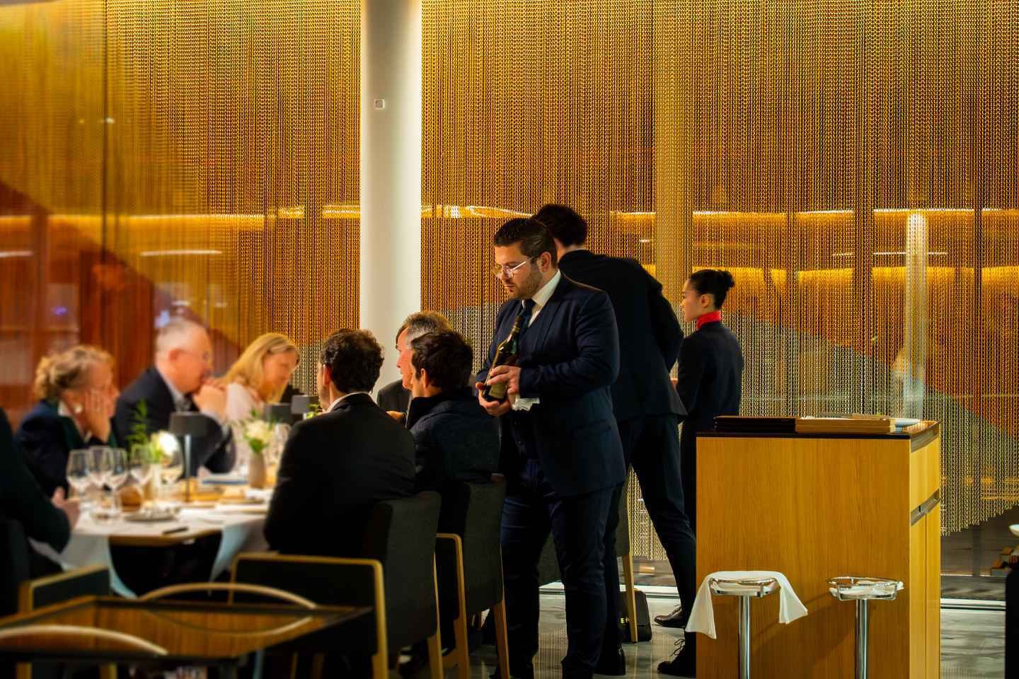 restaurant employee during evening service