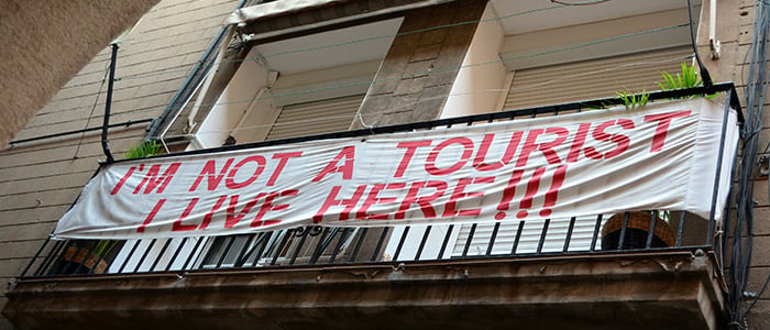 Protesters in Barcelona for tourism impact