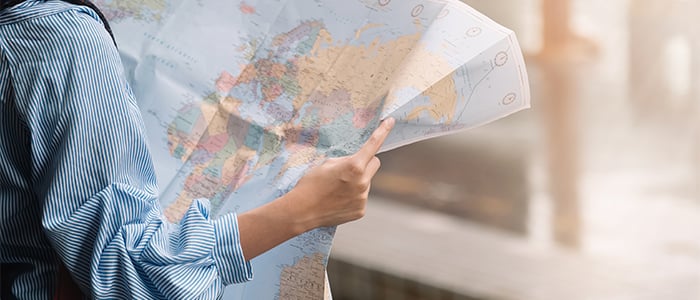  Traveler looking at map 