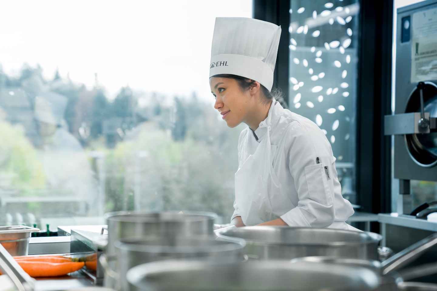 Reflexive student at EHL gastronomic restaurant Berceau des Sens