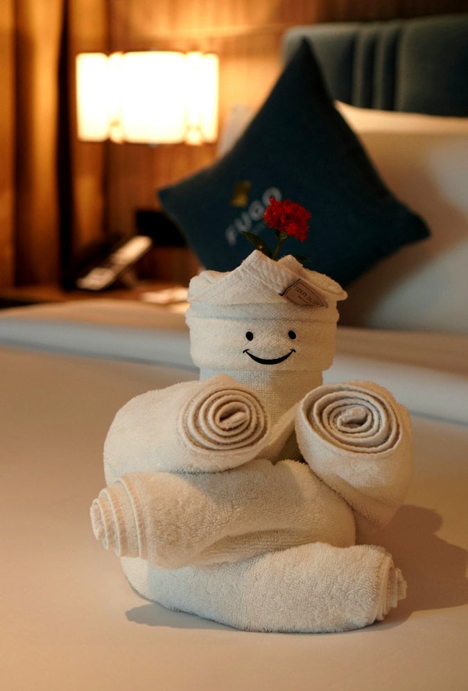 Creatively folded towels