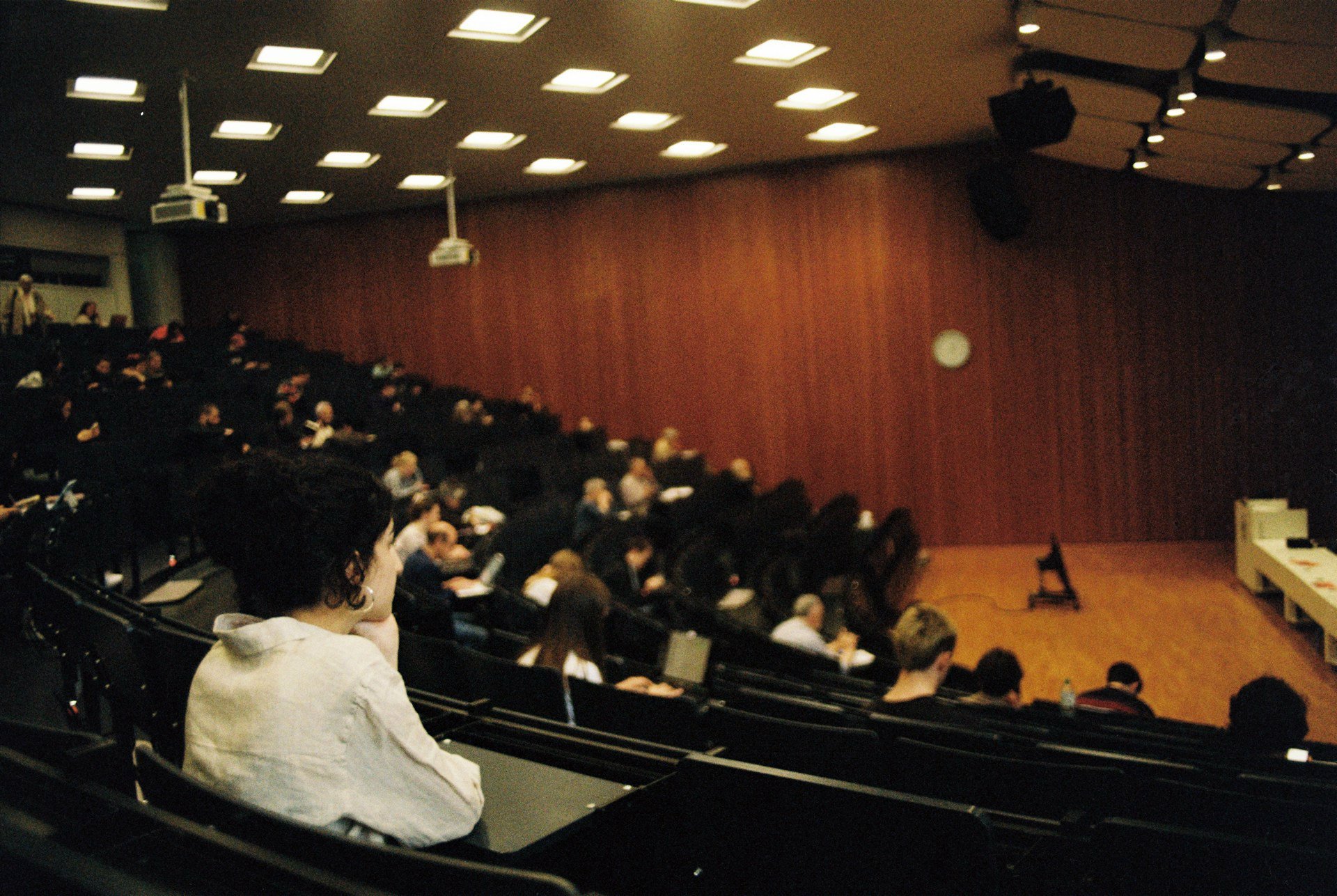 An auditorium full of people