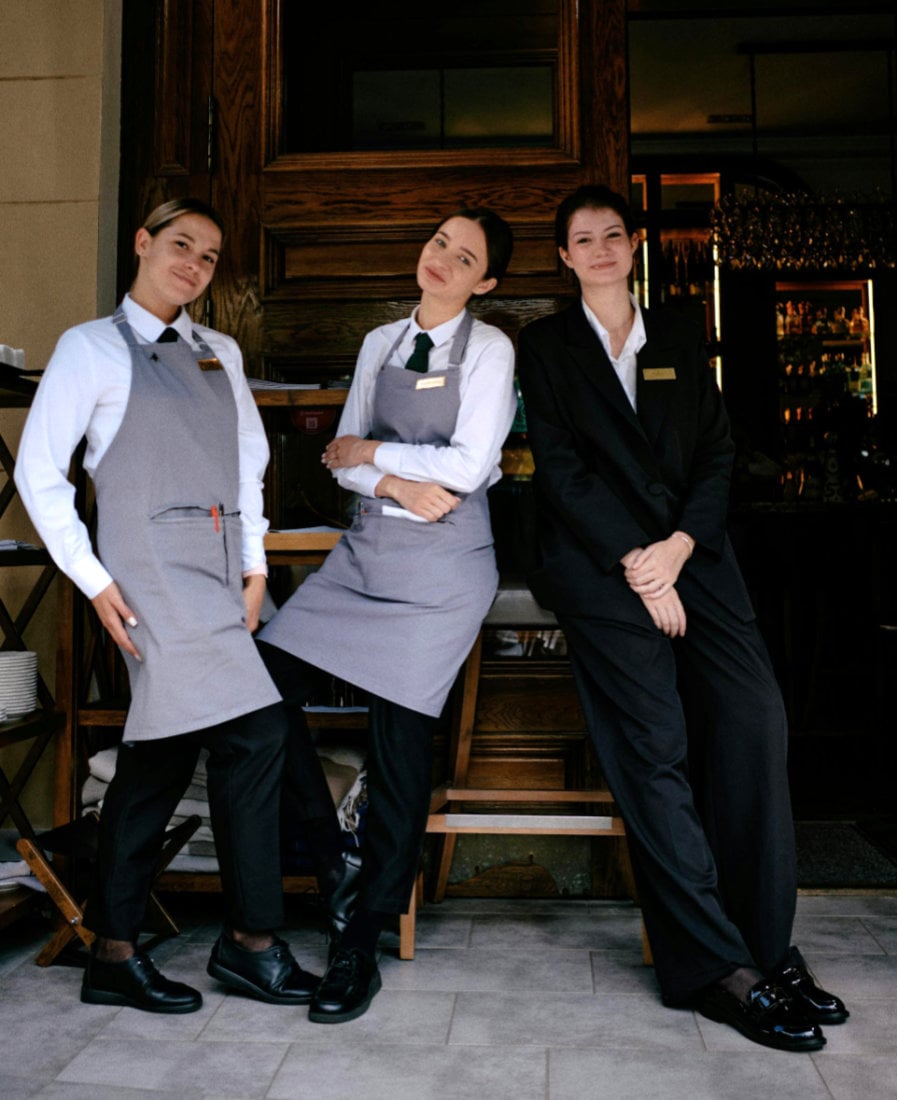 Happy hotel staff