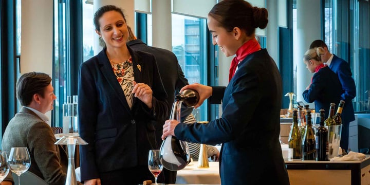Sommeliere teaching in Berceau des Sens at EHL Lausanne cooking school