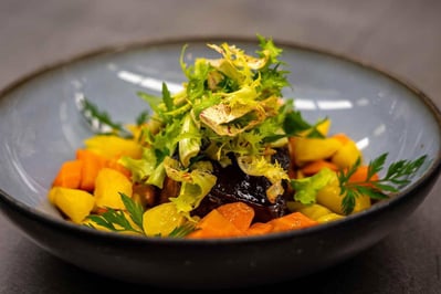 Sous-vide beef and carrots [recipe by Chef Cyrille Lecossois]