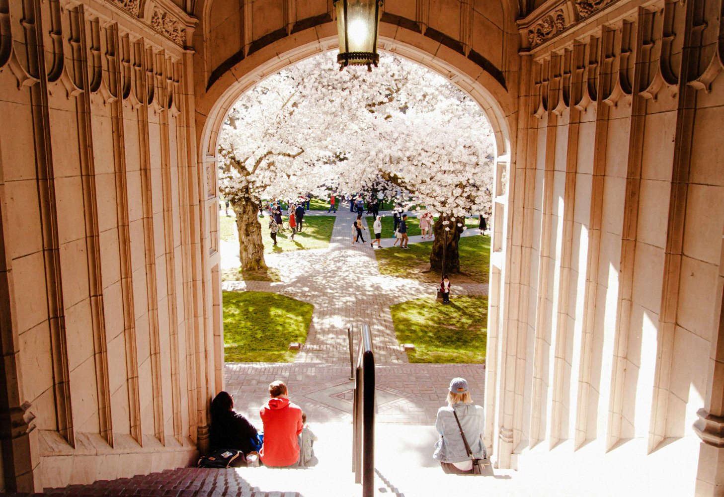 Quiet corner at a college campus