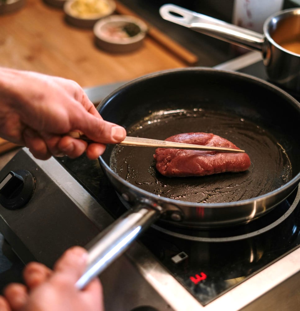 Searing meat