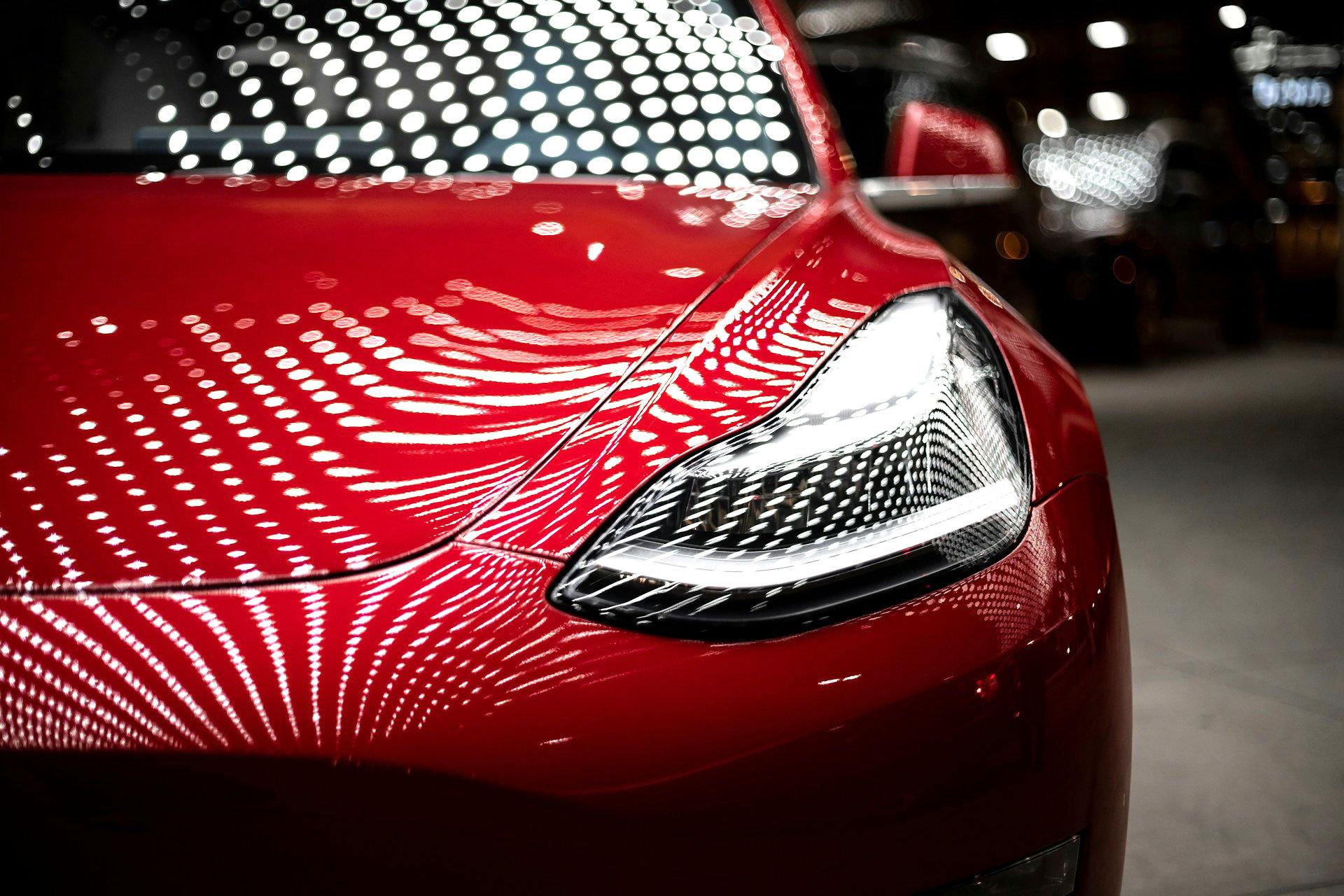 Tesla Model 3 in candy red
