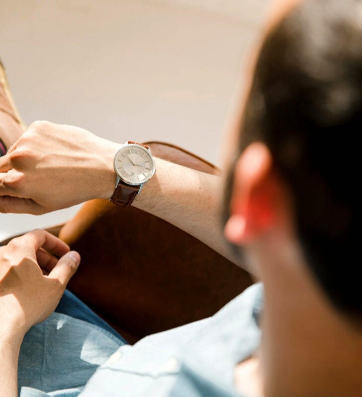 Person looking at their wrist watch