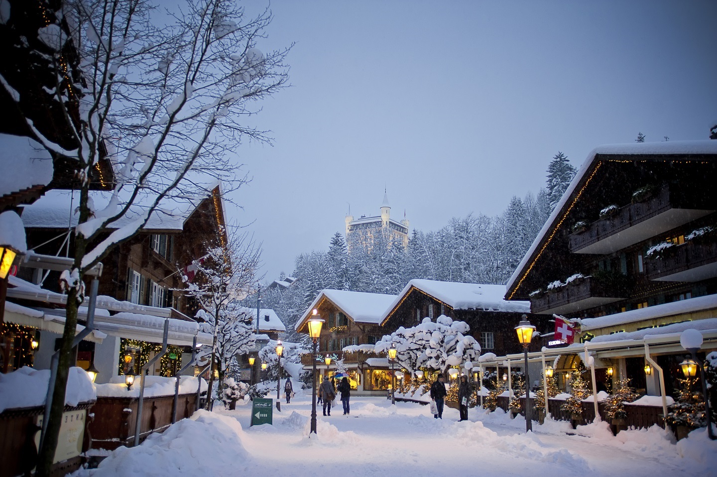 Photography of a ski resort in the mountains